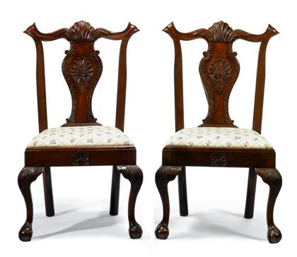 Appraisal: Pair of Chippendale-style mahogany side chairs late th early th