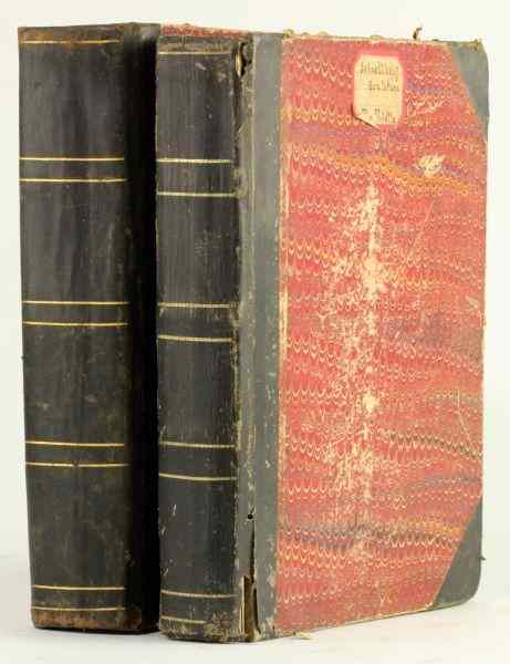 Appraisal: Two Student's Manuscript Art Bookscirca both quarto with marbled boards