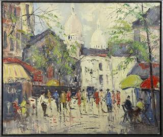 Appraisal: Painting Paris Street Scene French School th century Paris Street