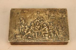 Appraisal: 's Figural European Silver Case 's Figural European Silver Case