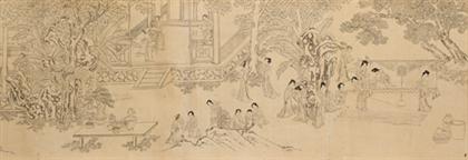 Appraisal: Chinese scroll qing dynasty red seal mark Ink on paper