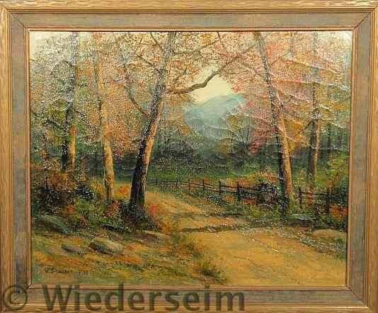 Appraisal: Shearer Victor American Pennsylvania - oil on canvas autumn landscape