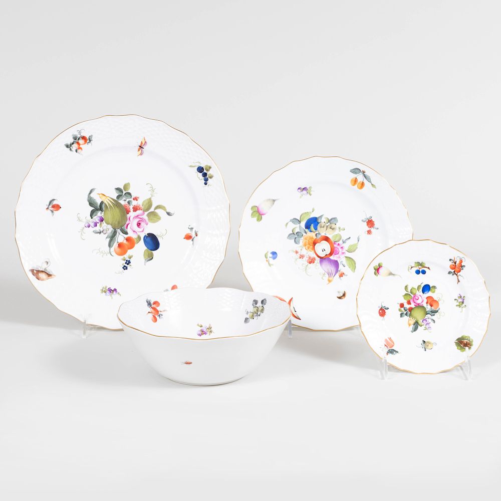 Appraisal: Assembled Herend Porcelain Part Service in the 'Fruits and Flowers'