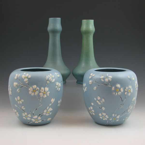 Appraisal: Lot of four vases including two Arts Crafts bottle vases