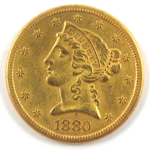 Appraisal: U S FIVE DOLLAR GOLD COIN Liberty head type -S