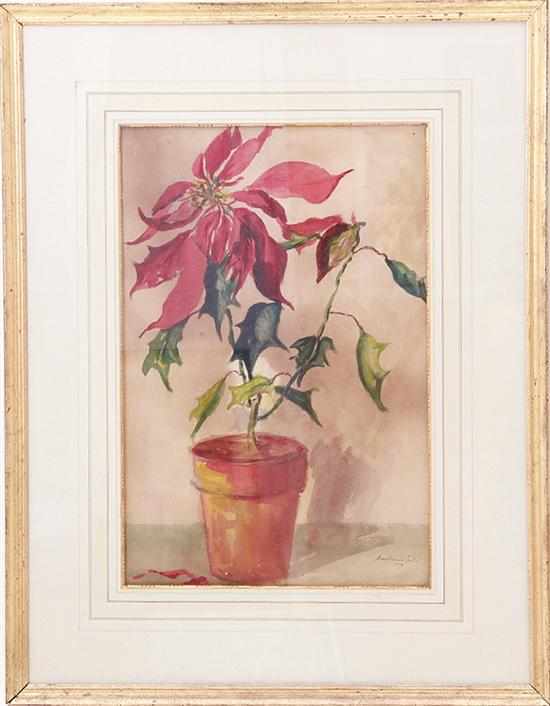 Appraisal: Anna Heyward Taylor South Carolina - FLORAL STILL LIFE POINSETTIA