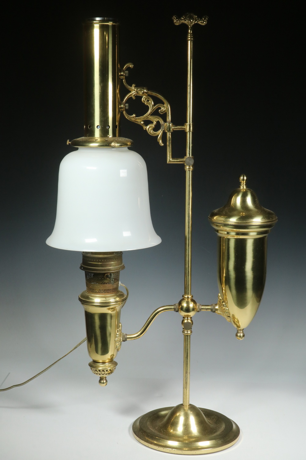 Appraisal: ALADDIN TH ANNIVERSARY MODEL BRASS STUDENT LAMP Reproduction of Aladdin's