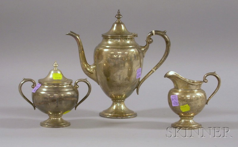 Appraisal: Gorham Sterling Silver Three-piece Tea Service approx troy oz