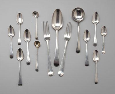 Appraisal: th century English silver flatware most with marks for London