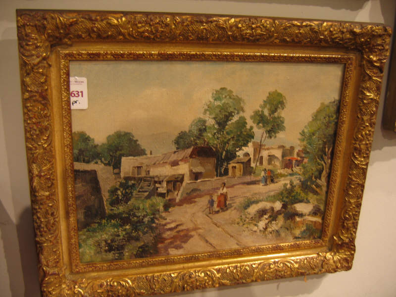 Appraisal: DORLINI ITALIAN TH CENTURY Pair of hillside village scenes oil