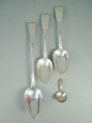 Appraisal: George III silver serving spoon possibly John Lawton two silver