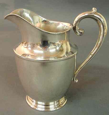 Appraisal: Sterling silver water pitcher by Wallace pints h