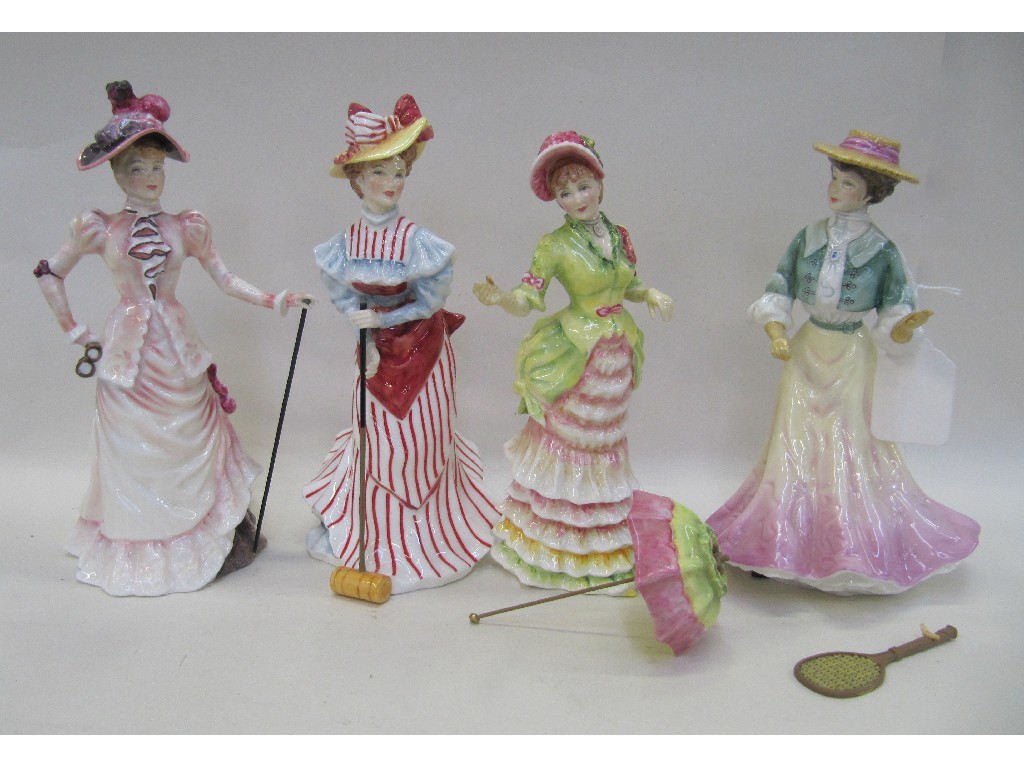 Appraisal: Four Doulton ladies from the British Sporting Heritage series including