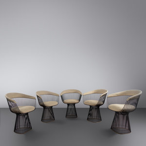 Appraisal: Warren Platner American - Set of Five Dining Chairs c