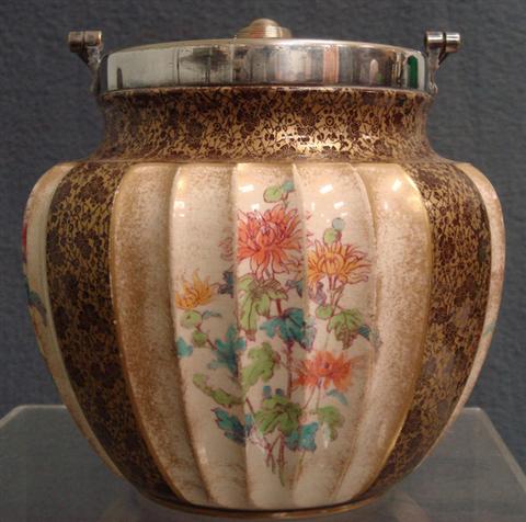 Appraisal: Doulton Burslem cracker jar ribbed body with floral decoration h