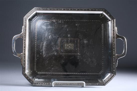 Appraisal: TIFFANY CO SILVER PLATED SERVING TRAY early th century Bronze