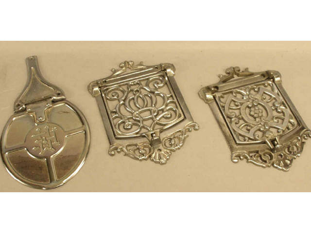 Appraisal: Collection of sets of nickel plated antique trivet shelves from