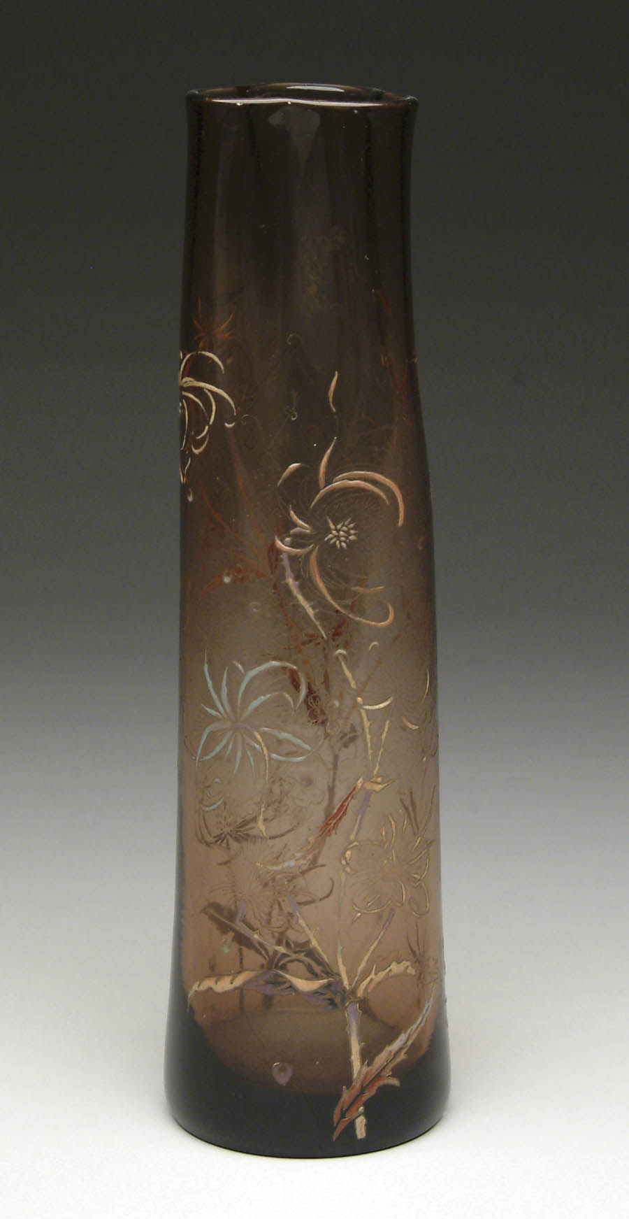 Appraisal: GALL ENAMELED VASE Enamel and carved decoration of flowers and