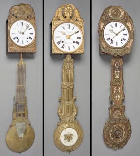 Appraisal: Group of Three French Morbier Clocks th c one calendar