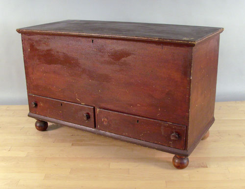 Appraisal: Pennsylvania red stained blanket chest th c h w