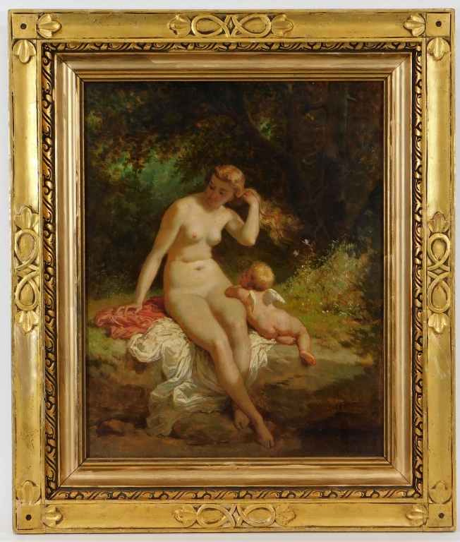 Appraisal: ALEXANDRE JOSQUIN CLASSICAL NUDE NYMPH PAINTING France b Depicting a