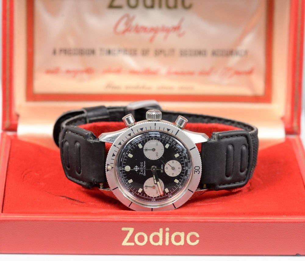 Appraisal: Zodiac Sea-Chron Chronograph Underwater Men's Wristwatch stainless steel thirty minutes