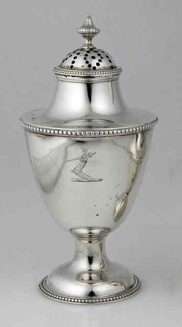 Appraisal: A George III silver caster William Portal London of vase