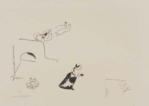 Appraisal: MARC CHAGALL Auf dem Ofen Lithograph - x mm x