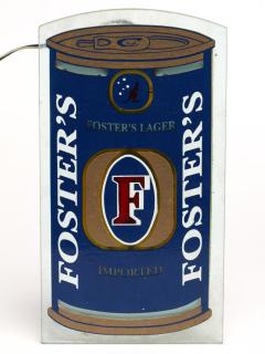 Appraisal: Vintage Foster's Lager Illuminated Beer Can Sign Label from Electriglas