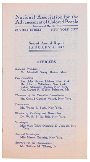 Appraisal: SECOND ANNUAL REPORT OF THE NAACP CIVIL RIGHTS NAACP National