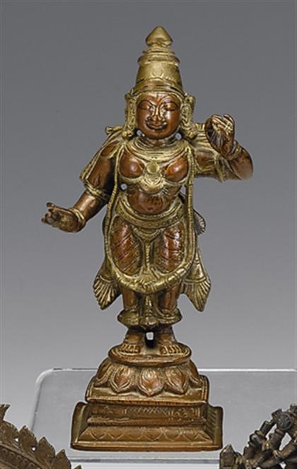 Appraisal: Indian gilt copper figure of Rama th century or earlier