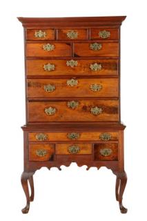 Appraisal: American Queen Anne Mahogany Highboy th C American mid to