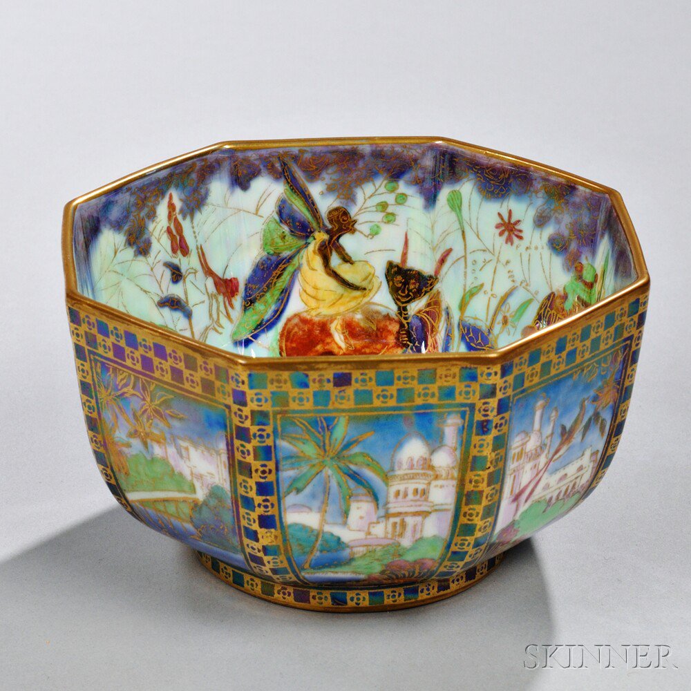 Appraisal: Wedgwood Fairyland Lustre Castle on a Road Octagonal Bowl England