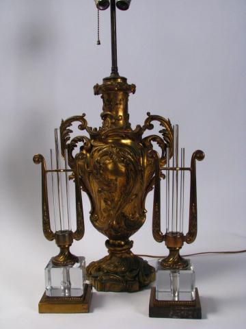 Appraisal: Vintage French table lamp cast metal urn motif '' high