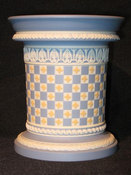 Appraisal: Wedgwood light blue jasperware flower vase H in Dia in