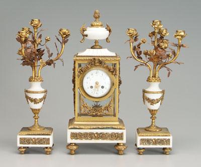 Appraisal: Bronze dore French shelf clock marble urn with ormolu mounts