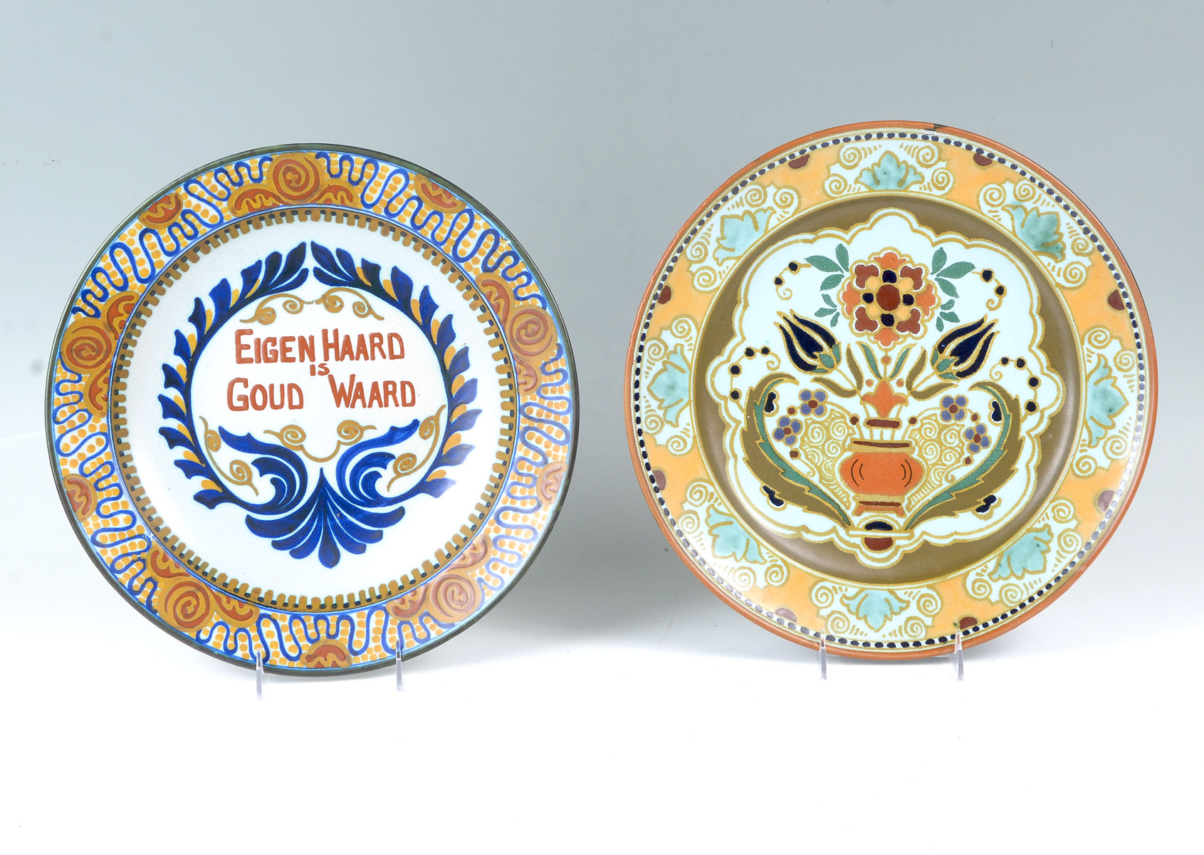 Appraisal: PIECE DUTCH GOUDA CHARGERS Comprising - Gouda charger having an