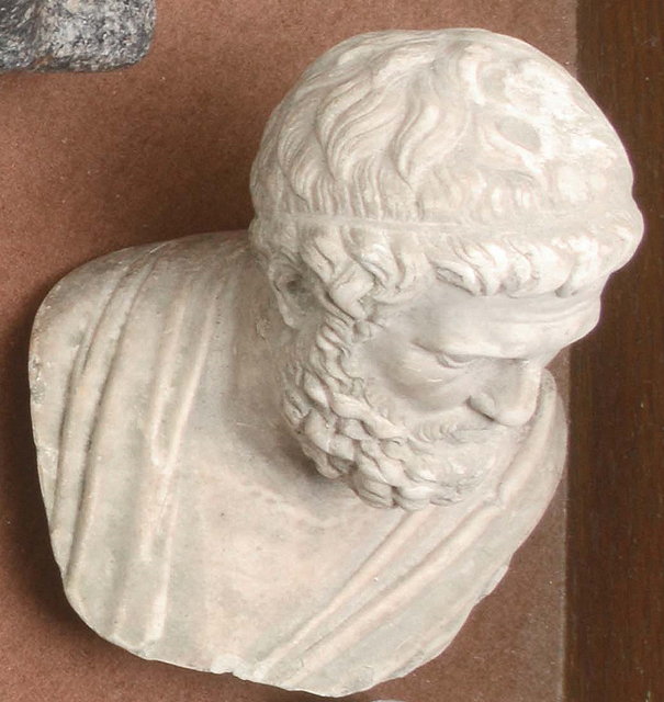 Appraisal: A SMALL PLASTER GRAND TOUR BUST of a philosopher high