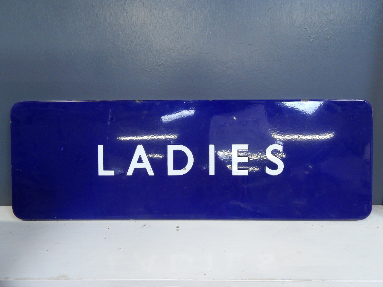 Appraisal: An enamel British Rail Ladies Platform sign royal blue cm