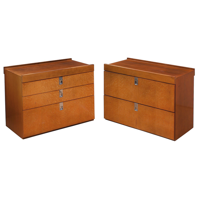 Appraisal: Baker cabinets pair bird s eye and solid maple cabinets