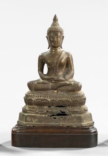 Appraisal: Thai Patinated Bronze Figure of Buddha second quarter th century