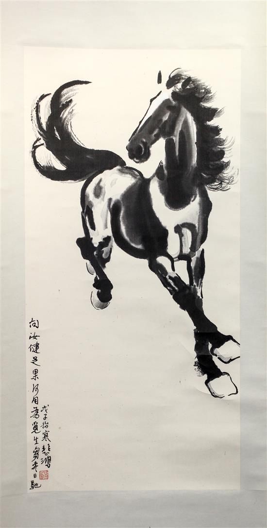 Appraisal: Sale Lot After Xu Beihong - Ink Horse depicting a