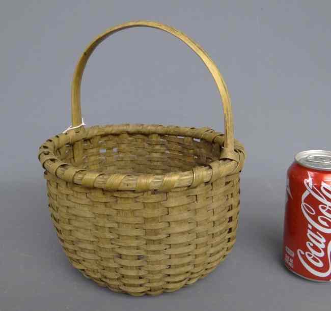 Appraisal: th c basket with handle '' Diameter '' Ht