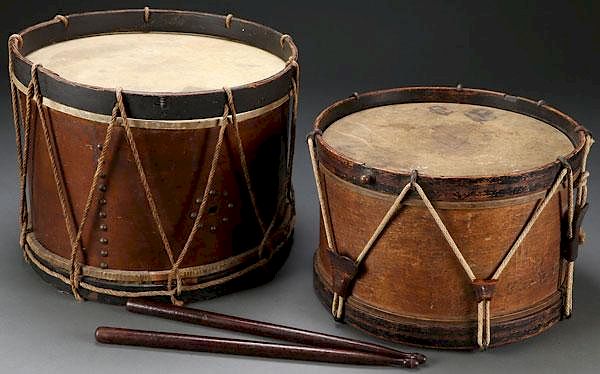 Appraisal: A PAIR OF CIVIL WAR ERA SNARE DRUMS A PAIR