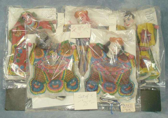 Appraisal: Set of Oriental antique Puppets cloth and composition do have