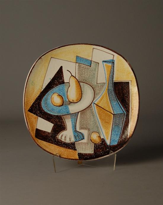 Appraisal: Italy Ceramic Charger with Cubist Still Life Dia