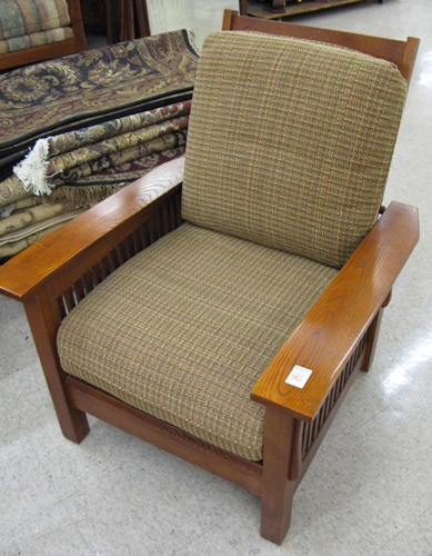 Appraisal: AN ARTS CRAFTS STYLE OAK MORRIS ARMCHAIR Bassett Furniture Co