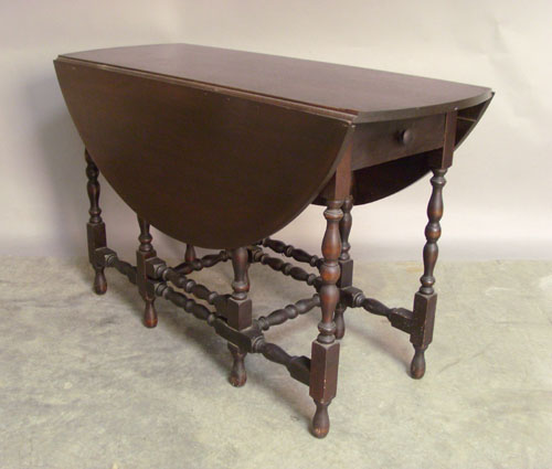 Appraisal: William Mary style mahogany gateleg table by Madox h w