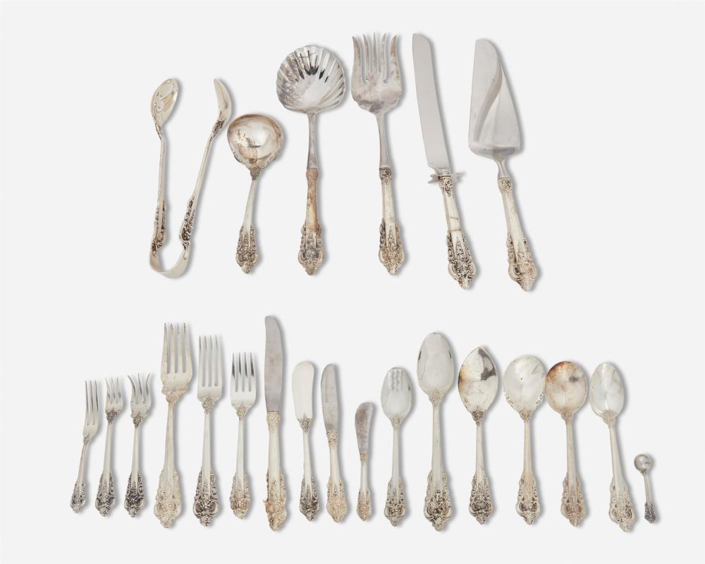 Appraisal: A Wallace Grand Baroque sterling silver flatware service Mid- th