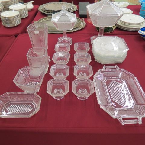 Appraisal: pcs Pattern Glass includes ice cream tray berry bowls covered